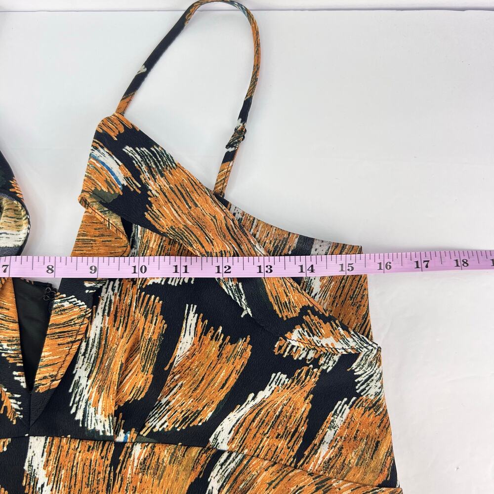 Hunter Bell 6 Layered Tiered Flowy Sasha Orange Sleeveless V-Neck Maxi Dress - Picture 12 of 13